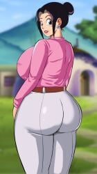 1girls ass back_view belt big_ass big_breasts big_butt breasts bubble_ass bubble_butt chichi chichi_(bulma's_party) dragon_ball dragon_ball_z fat_ass fat_butt huge_ass huge_butt mature mature_female mature_woman milf panarandom pants thick_ass thick_butt thick_thighs tight_pants