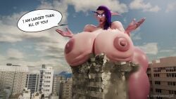 3d 3d_(artwork) blender breasts_bigger_than_head destruction fair_argument_but… female giantess giantess_growth growth huge_ass huge_breasts hyper hyper_ass hyper_breasts night_elf vanasmut world_of_warcraft