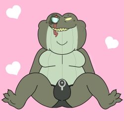 amphibia amphibia_(series) amphibian amphibian_humanoid blue_eye captain_grime disney facial_scar gay green_body green_skin heterochromia imarandomguy70 male male_only mature mature_male no_nipples scar semi_nude solo_male toad_(frog) underwear yaoi yellow_eye