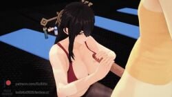 1boy 1girls 3d aether_(genshin_impact) animated beidou_(genshin_impact) big_breasts big_penis cum cum_in_pussy cum_inside dialogue dominant_female domination fat_ass female genshin_impact gym gym_clothing horny_female koibito_(koibito0928) koikatsu long_hair longer_than_one_minute male masturbation mihoyo mp4 pleasure_face sex shorter_than_two_minutes sound straight tagme text thick_thighs video