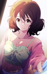 artist_request bra brown_hair glasses hibike!_euphonium oumae_kumiko tagme