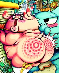 anthro ass chansey fat_ass female gengar hi_res momopi peeing pokémon_(species) pokemon tagme