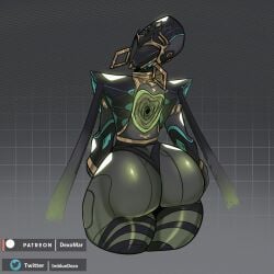 1girls 2d 2d_(artwork) ass child_bearing_hips dat_ass hips huge_ass imbluedexo_(artist) large_ass looking_at_viewer looking_back thick_ass thick_thighs thighs thunder_thighs warframe wide_hips wisp_(warframe)