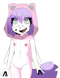 1girls animal_ear animation_meme_community blind furry hair kitty_channel_afnan mary_(kitty_channel_afnan) nipples nude nude_female open_mouth purple_hair pussy small_breasts smile tagme tail watermark white_body wings young