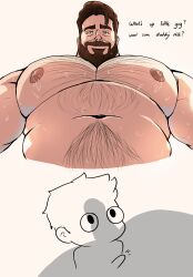 2boys absurdres bara boob_shadow_(meme) boob_shadow_(sibi2028) bulge chest_hair come_hither da_ddy22 dadee erection erection_under_clothes from_below gay highres huge_pectorals large_pectorals male_focus mature_male meme multiple_boys muscle_awe muscular muscular_male navel navel_hair nipples notice_lines nude o_o original pectorals penis_shadow short_hair silly smile stomach strongman_waist sweat thick_eyebrows very_sweaty yaoi