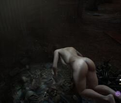 1girls artist_request bra breasts ex_game_mod female female_only julie_crawford naked nipples nude on_all_fours shirtless tcm texas_chainsaw_massacre texas_chainsaw_massacre_game topless