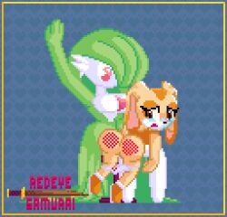 animated anthro ass butt_slap clothed clothing cream_the_rabbit crossover digital_media_(artwork) duo female fur gardevoir gif green_body green_hair hair humanoid naked nintendo nude pink_eyes pixel_art pokémon_(species) pokemon pokemon_(species) redeye_samurai_(artist) sega short_playtime simple_background slap sonic_(series) sonic_the_hedgehog_(series) spank_marks spanking spanking_butt white_body white_fur