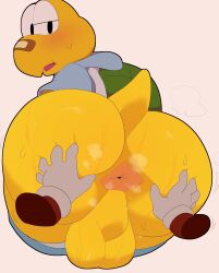 2023 5_fingers abnarie anthro anus ass ass_focus backsack balls bandage big_butt biped blush bodily_fluids bottomwear clothing disembodied_hand fingers gay genitals green_koopa_troopa hi_res hoodie huge_butt koopa koopa_troopa koops looking_back male male_only mario_(series) nintendo paper_mario paper_mario:_the_thousand-year_door perineum rear_view reptile scalie solo spread_ass spreading sweat sweatdrop topwear