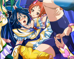 akimoto_komachi censored clothing cure_aqua cure_dream cure_mint cure_rouge fingering futanari hareruya hareya lolita_channel magical_girl minazuki_karen natsuki_rin nozomi_yumehara precure pretty_cure shorts tagme torn_clothes yunita_(hallelujah) yuri