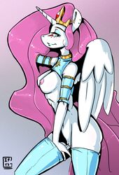 2013 alicorn anthro anthrofied blue_eyes blush breasts crown equine female fingering friendship_is_magic gela-g-i-s-gela hair horn horse masturbation my_little_pony nipples pink_hair pony princess_celestia_(mlp) pussy solo white_fur wings