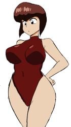 big_breasts breasts brown_hair brunette_hair momiji_(artist) nabiki_tendo ranma_1/2 swimsuit