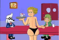 <3 2023 2boys ass black_panties butt chavo chespirito chevorry coffee crossover cup doña_florinda dreamworks el_chavo_(series) el_chavo_del_ocho female heart jay_ward_productions male mr._peabody mr._peabody_and_sherman panties picture rocky_and_bullwinkle tagme topless topless_female universal_studios