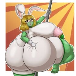 1girls anthro ass ass_dough ass_grab big_ass big_breasts blonde_hair breasts bubble_butt busty carrot_(one_piece) fat_ass female female_only grabbing_own_ass huge_ass huge_breasts lagomorph large_ass large_breasts leg_up looking_at_viewer looking_back massive_ass massive_breasts mrxrickyx one_piece pasties pole pole_dancing rabbit solo thick_ass thick_thighs thighhighs thunder_thighs wide_hips