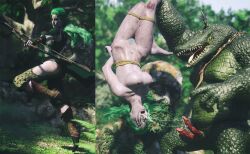 3d anthro_on_humanoid bondage crocodilian defeated defeated_heroine diphallia diphallism dominant_anthro dominant_male domination dungeons_and_dragons femsub forced forced_exposure geterafromfaerun humanoid_on_anthro humiliation maledom multi_penis penis pubic_hair rope rope_bondage stripped stripped_naked submissive submissive_female tagme upside-down