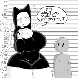 2_tails anon big_breasts cat_ears catgirl height_chart huge_breasts mediri_(mochikirb) mochikirb multi_tail nun text thick_thighs thunderthighs