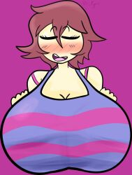 1girls 2023 big_breasts breasts female female_frisk frisk hyper hyper_breasts tagme toby_fox undertale undertale_(series) vile_eyes