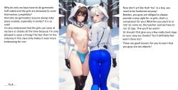 1boy ai_generated androgynous bulge_through_clothing domination female female_clothed femboy femdom feminization forced freezing half_naked sissification sissy thong trap