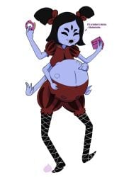 big_belly female female_only fetal_movement hyper_pregnancy muffet pregnant tagme undertale undertale_(series) wakingslime