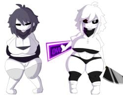 bandana big_breasts chara chara_(mochikirb_style) chara_au female_chara female_frisk frisk frisk_(mochikirb_style) frisk_(x_tale) frisk_au huge_breasts knife mochikirb rule_63 tagme thick_thighs thunder_thighs undertale undertale_(series) undertale_au underverse vagina xchara xfrisk xtale