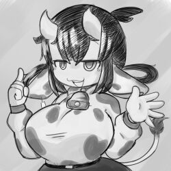 bell_collar big_breasts collar cow_ears cow_girl cow_print horns huge_breasts mochikirb