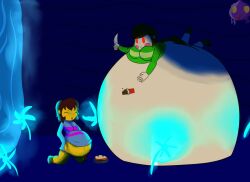 big_belly chara female female_only frisk hyper tagme undertale undertale_(series) vore vore_belly wakingslime