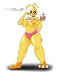 1girls animatronic big_breasts chicken female five_nights_at_freddy's robot toy_chica_(fnaf) wakingslime yellow_skin