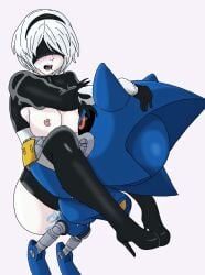 big_ass crossover fanart female male male/female metal_sonic nier:_automata robot sex sonic_(series) straight straight_sex unknown_artist yorha_2b