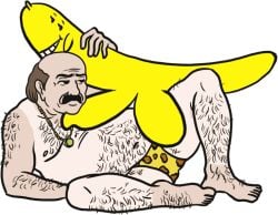 adult_swim animal_print_swimwear anthro_on_human aqua_teen_hunger_force bara carl_brutananadilewski hairy hairy_male hand_banana male/male posing posing_for_the_viewer tagme thick_thighs