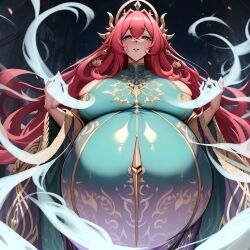 ai_generated blue_clothes blue_clothing blue_eyes chaos_(warhammer) cult cultist gold gold_(metal) gold_jewelry heavily_pregnant jewelry magic pink_hair pregnant tzeentch unstable_diffusion warhammer_(franchise) warhammer_fantasy