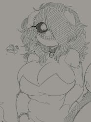 anthro anthro_only areolae big_breasts breasts canine collar creepypasta female hair_over_one_eye long_hair neilious_dyson neiliousdyson nejtacoz58m8 nightmare_waifu nipples smile.dog tagme