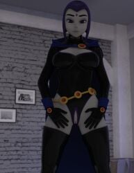 3d 3d_(artwork) big_ass big_breasts breasts crossover daz3d daz_studio dc female_only latex pin3d raven_(dc) tagme teen_titans