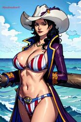 1girls ai_generated alvida belly_button big_breasts bikini breasts cowboy_hat female female_only mandoraekonai one_piece