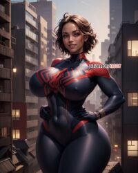 1girls ai_generated big_breasts crossgender curvaceous curvy curvy_female curvy_figure female female_focus female_only kw0337 looking_at_viewer marvel marvel_comics miguel_o'hara mtf_crossgender rule_63 solo solo_female solo_focus spider-man_(series) spider-man_2099 spider-woman_2099 tagme tan_body tan_skin thick_thighs voluptuous wide_hips