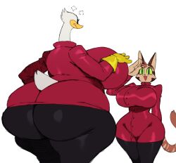 avian bbw cat_girl duck_girl dumptruck_ass fondue_(sssonic2) huge_ass huge_breasts original_character overweight_female sssonic2 venus_body voluptuous