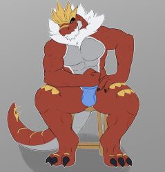 absurd_res anthro barazoku bulge dinosaur flaccid fossil_pokémon fossil_pokemon fuzzylynx generation_6_pokemon hi_res invalid_tag lizard male male_only muscular nintendo pokemon pokemon_(species) reptile scalie solo tyrantrum