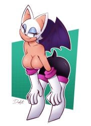 2022 bat bat_ears bat_wings big_ass big_breasts blue_eyes breasts dakota018 latex makeup rouge_the_bat simple_background sonic_(series) sonic_the_hedgehog_(series) tail white_fur wings