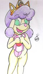 canine danger_mouse_(series) dawn_crumhorn female female_only nude nude_female open_mouth poodle reddragonkan solo solo_female solo_focus the_princess traditional_media_(artwork)