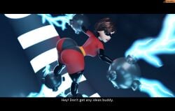 3d 3d_(artwork) ass bent_over blender_(software) disney elastigirl helen_parr kronos_unveiled large_ass milf pixar smitty34 stuck superheroine tagme text the_incredibles trapped voluptuous voluptuous_female