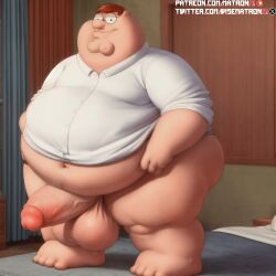 4k ai_generated balls belly belly_button bhm big_balls big_belly big_penis bottomless family_guy highres male male_only matronai_(artist) morbidly_obese morbidly_obese_male obese obese_male overweight patreon patreon_username penis peter_griffin pinup stable_diffusion thick_penis twitter_username veiny_penis