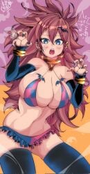 1girls 2023 android android_21 android_21_(good) android_21_(human) android_girl arc_system_works artist_signature bandai_namco belly_button big_breasts bikini bikini_bottom bikini_top black_nail_polish black_nails blue_eyes blush bracelet brown_hair dragon_ball dragon_ball_fighterz ear_piercing earrings elbow_gloves fanart fangs gold_choker gold_jewelry hair_between_eyes halloween_costume headwear large_breasts light-skinned_female light_skin long_hair messy_hair omochi_db ring_piercing stockings thighhighs thighs voluptuous voluptuous_female vomi_(dragon_ball)