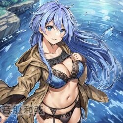 1girls ai_generated duel_monster eria_the_water_charmer lingerie yu-gi-oh!