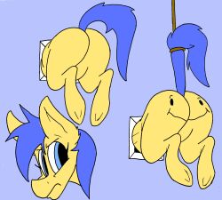 ass big_ass big_butt blue_hair blue_tail body_writing dynamo1940 equine exposed exposed_ass featureless_crotch female female_only feral friendship_is_magic hasbro humiliation my_little_pony smiley_face smiley_face_on_butt stuck stuck_in_object stuck_in_vent tail_pull tail_raised tail_up through_wall vent writing_on_ass yellow_body yellow_fur