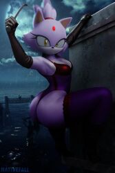 batman_(series) blaze_the_cat catwoman catwoman_(cosplay) dc dc_comics female_only furry furry_female furry_only gotham_city sega sonic_(series)