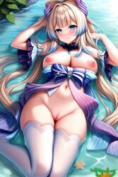 ai_generated beautiful_background big_ass big_breasts big_butt blue_eyes bubble_ass bubbles coral_reef cute cute_face detailed detailed_background genshin_impact hi_res high_resolution highres huge_ass huge_breasts huge_butt in_water kneeling long_hair looking_at_viewer lying sangonomiya_kokomi sea smile smiling smiling_at_viewer stable_diffusion thick_thighs water wet wet_body wet_clothes wet_skin