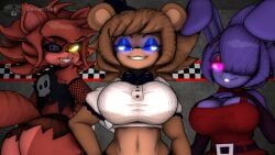 3d 3d_(artwork) ass bonfie bonfie_(cryptia) bonnie_(cally3d) bonnie_(fnaf) cally3d clazzey cryptiacurves devianttea fazclaire's_nightclub female fexa fexa_(cryptia) five_nights_at_freddy's fnaf foxy_(cally3d) foxy_(fnaf) freddy_(fnaf) fredina's_nightclub fredina_(cally3d) frenni_(cryptia) frenni_fazclaire scottgames seductive_look upskirt