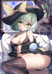 dfra heart-shaped_pupils koishi_komeiji licking_lips lingerie tagme thighhighs touhou