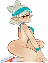 1girls big_breasts cap earrings eyebrows female female_only light-skinned_female light_hair light_skin looking_back marie_(splatoon) melonpuff nintendo pointy_ears silver_hair solo solo_female solo_focus splatoon sweat sweatdrop sweating tentacle_hair thick_thighs thighs visor_cap white_hair wide_hips yellow_eyes