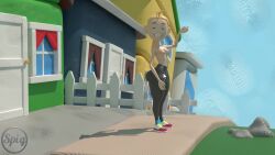 3d 3d_(artwork) 3d_animation animated big_ass big_breasts big_butt bikini_top blender_(software) blender_cycles blonde_hair breast_expansion huge_ass huge_breasts large_ass large_breasts no_sound ponytail savannahxyz sneakers stop_motion tagme thespig tights video