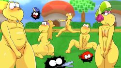 anthro ass breasts chunkiroll embarrassed_nude_female enf fuzzy_(mario) koopa koopa_troopa kooper koopie_koo koops kylie_koopa mario_(series) nintendo paper_mario paper_mario:_the_thousand-year_door senftember senftember_(2023) soulteam