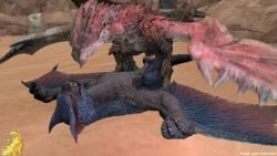 16:9 3d_(artwork) animated capcom digital_media_(artwork) duo fang-and-fantasy female feral flying_wyvern from_front_position genitals hi_res long_playtime lying male male/female monster_hunter nargacuga no_sound on_back penetration pussy rath_wyvern rathalos sex source_filmmaker tagme uncanny_valley unsettling vaginal_penetration video widescreen